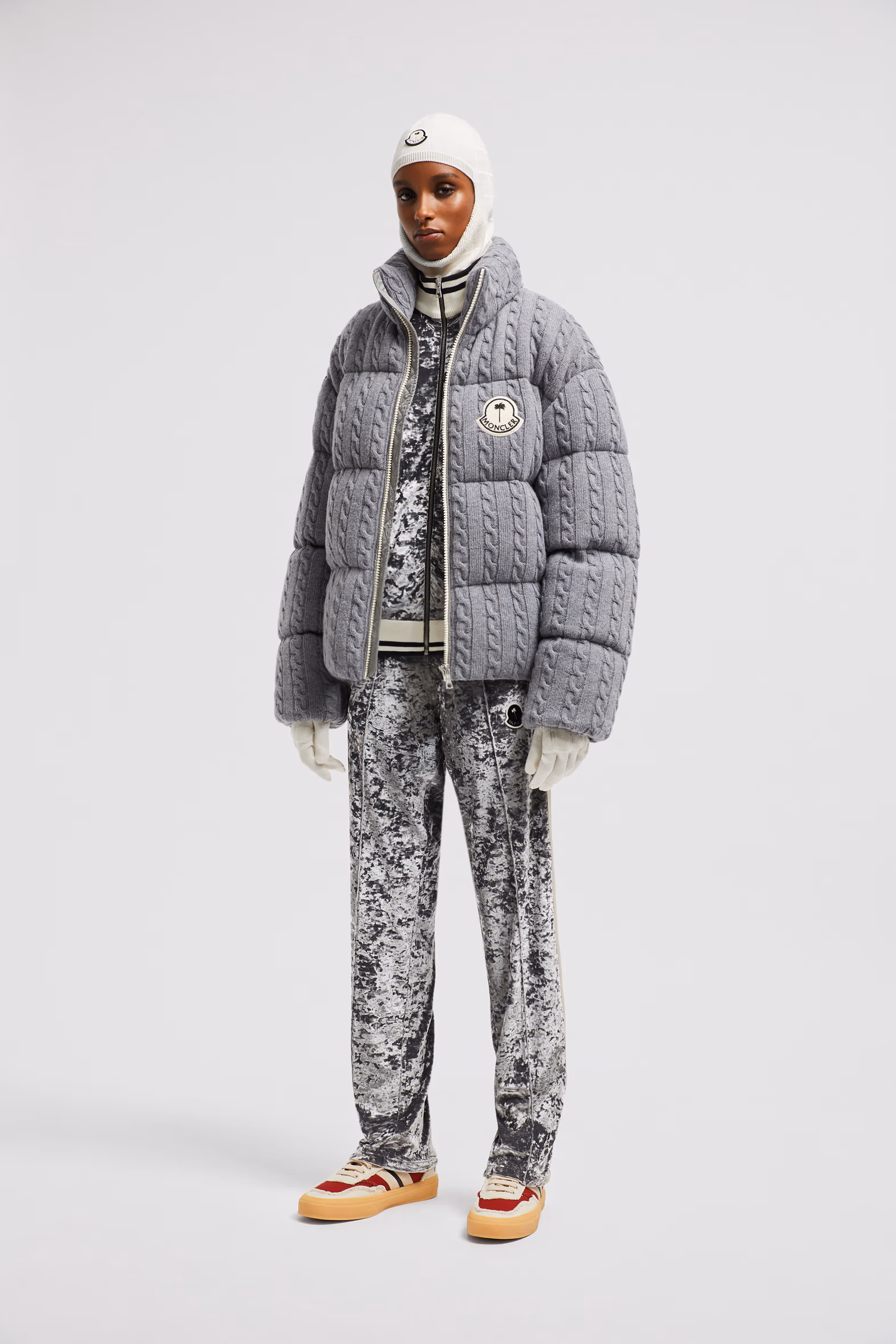 Moncler x Palm Angels Chenille Zip-Up Sweatpants Women Black Moncler 0
